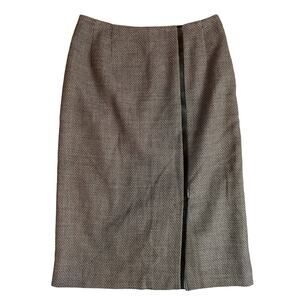 Vintage Harve Benard Pencil Skirt Womens 10 Wool Leather Career Business Casual
